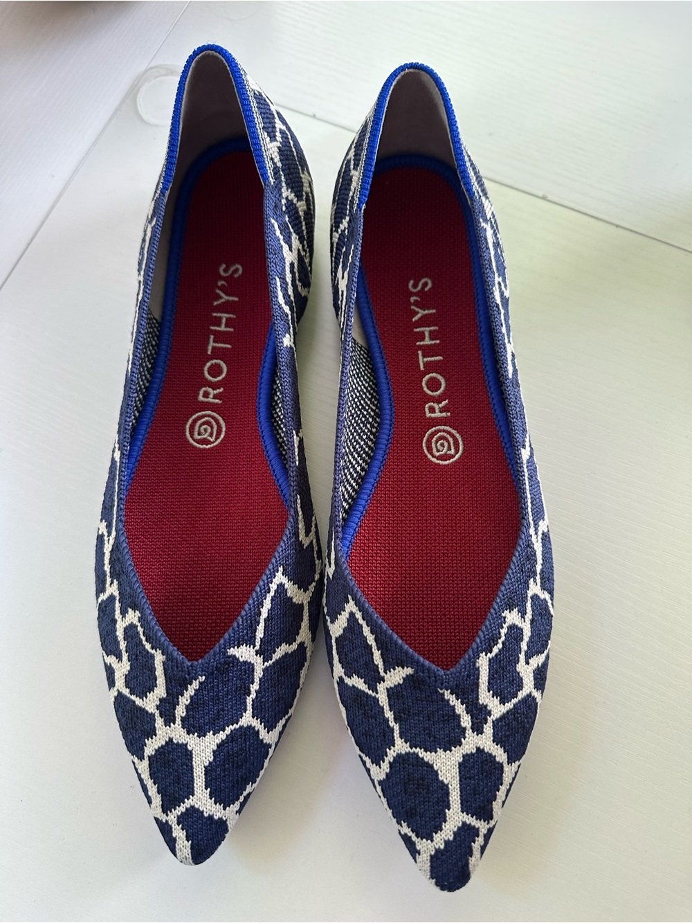 Rothy’s The Point Indigo Giraffe Flats NIB Retired Rare Size 9.5 - Picture 3 of 8